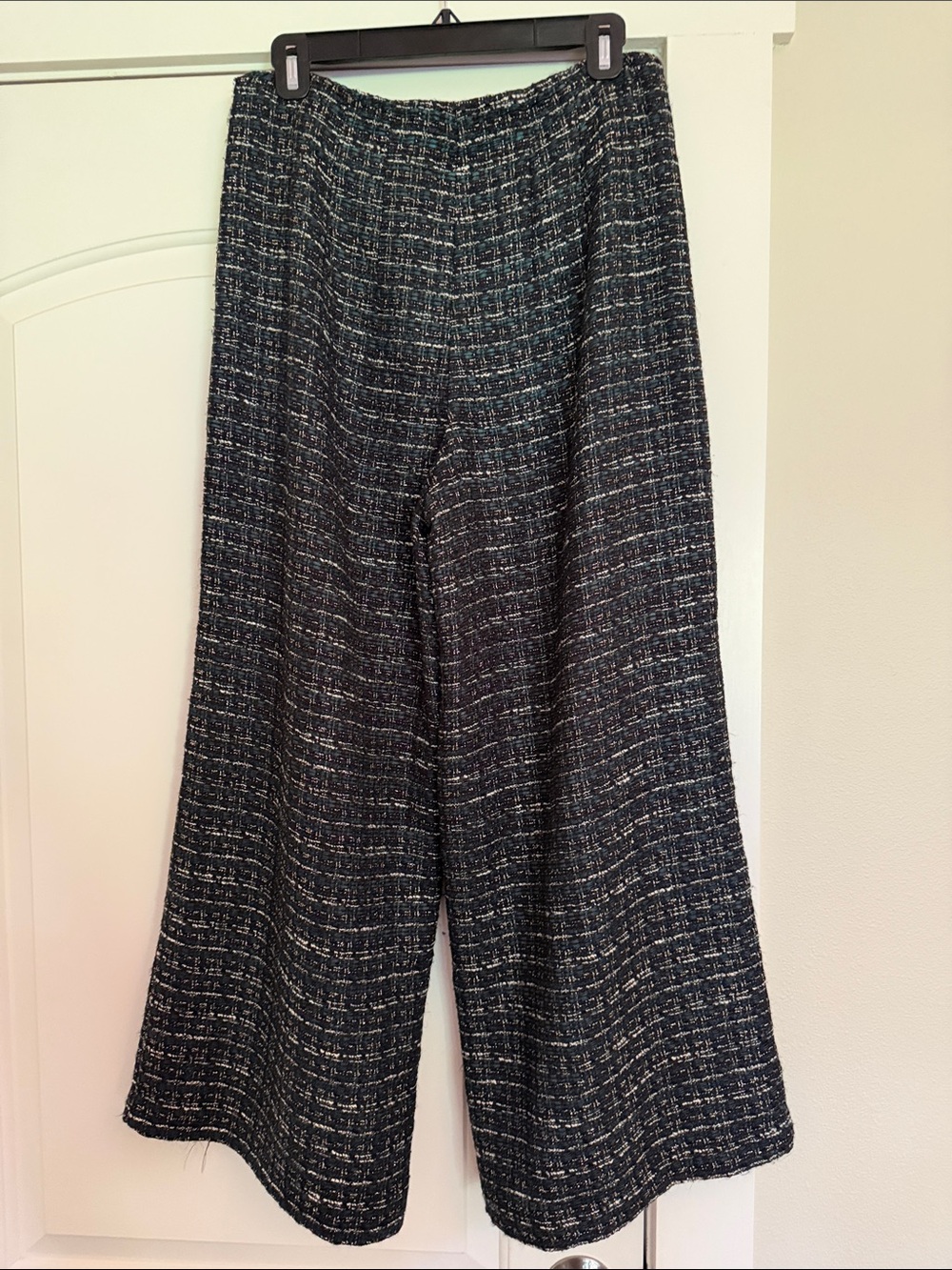 LOFT Wide-Leg Tweed Pants in Black and White - Picture 2 of 5